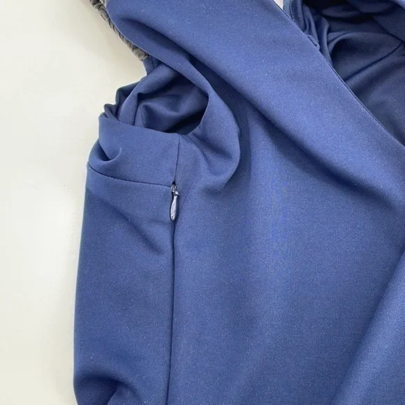 UEC Guess navy blue sleeveless cocktail dress faux leather detail size small - Picture 10 of 12